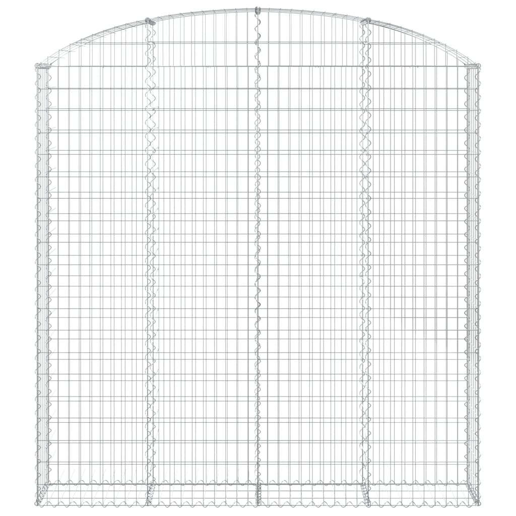Gabione Mit Hochbogen 200X30X200/220 Cm Verzinktes Eisen