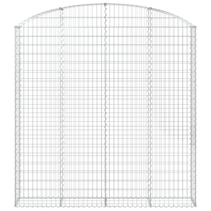 Gabione Mit Hochbogen 200X30X200/220 Cm Verzinktes Eisen