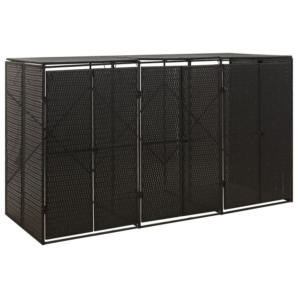 Mülltonnenbox Für 3 Tonnen 207X80X117 Cm Poly Rattan