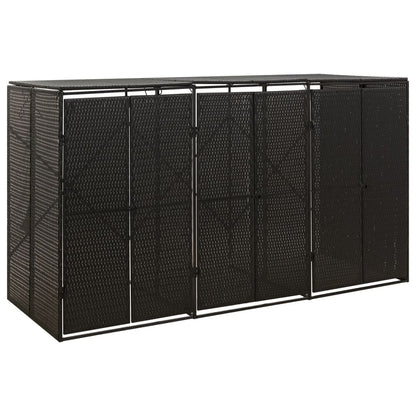 Mülltonnenbox Für 3 Tonnen 207X80X117 Cm Poly Rattan