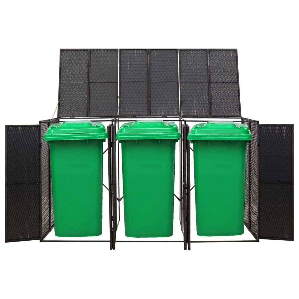 Mülltonnenbox Für 3 Tonnen 207X80X117 Cm Poly Rattan