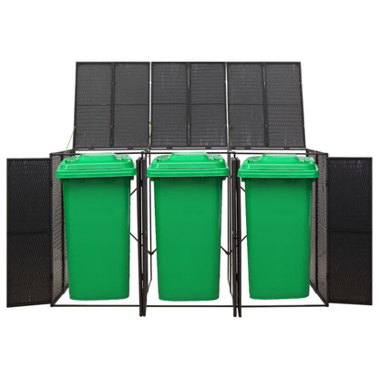 Mülltonnenbox Für 3 Tonnen 207X80X117 Cm Poly Rattan
