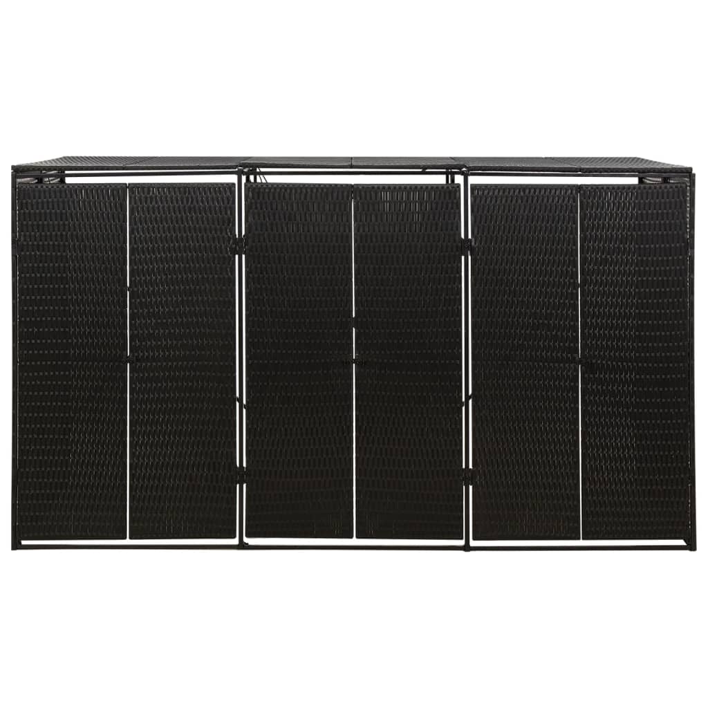 Mülltonnenbox Für 3 Tonnen 207X80X117 Cm Poly Rattan