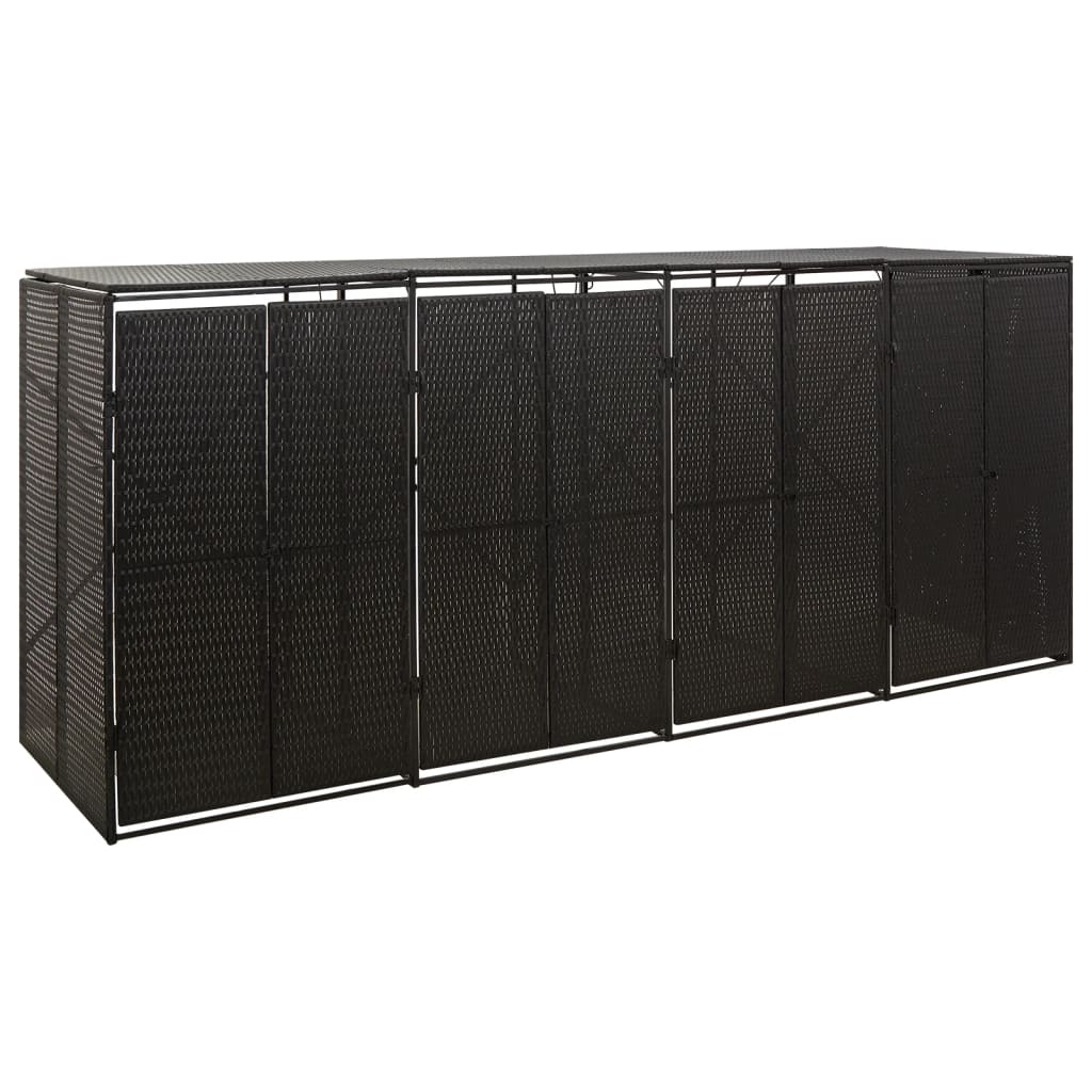 Mülltonnenbox Für 3 Tonnen 207X80X117 Cm Poly Rattan
