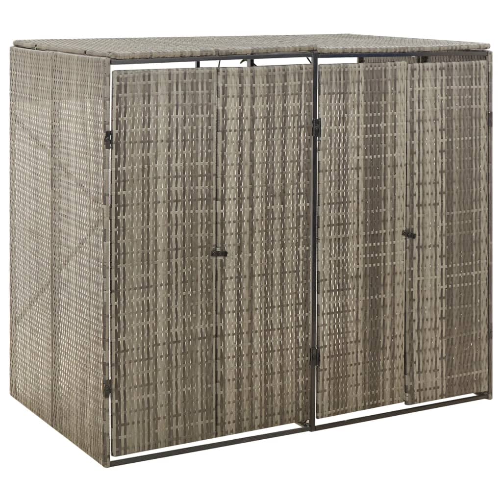 Mülltonnenbox Für 3 Tonnen 207X80X117 Cm Poly Rattan