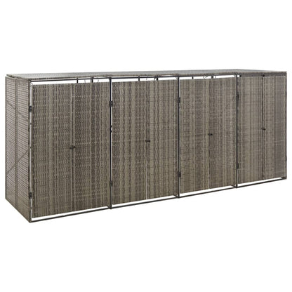 Mülltonnenbox Für 3 Tonnen 207X80X117 Cm Poly Rattan
