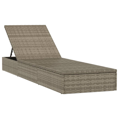 Sonnenliege 1 Stk. Mit Auflage 201X55X62 Cm Poly Rattan