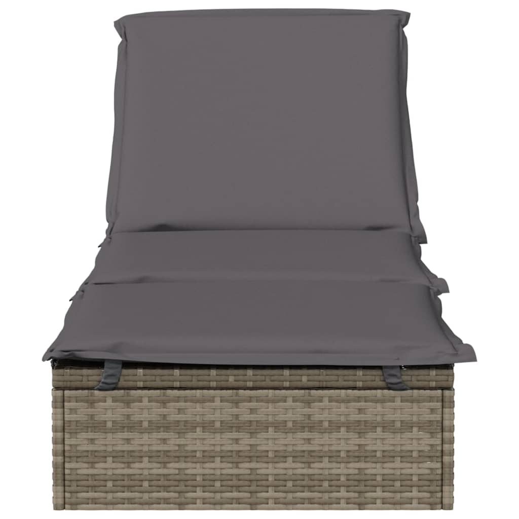 Sonnenliege 1 Stk. Mit Auflage 201X55X62 Cm Poly Rattan