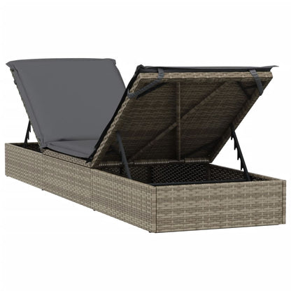Sonnenliege 1 Stk. Mit Auflage 201X55X62 Cm Poly Rattan