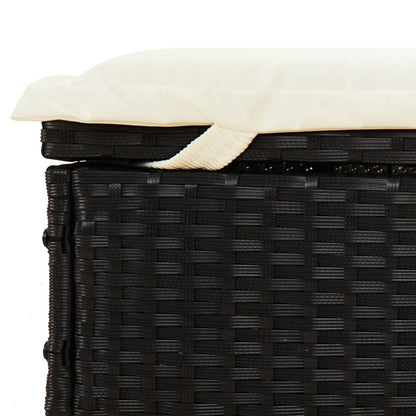 Sonnenliege Für 2 Personen Mit Auflage Schwarz Poly Rattan