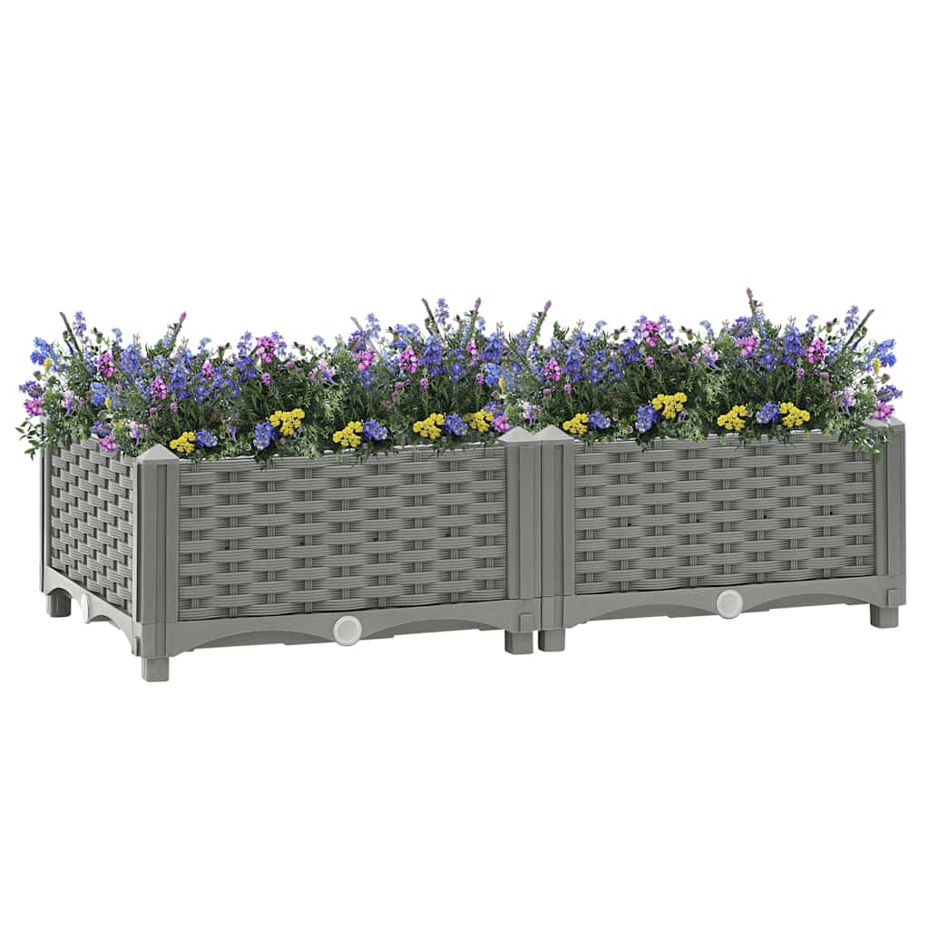 Hochbeet 80X40X23 Cm Polypropylen Hellgrau
