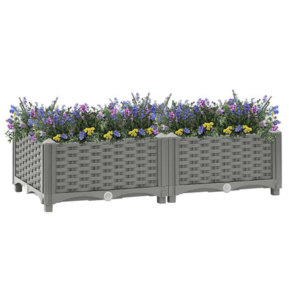 Hochbeet 80X40X23 Cm Polypropylen Hellgrau