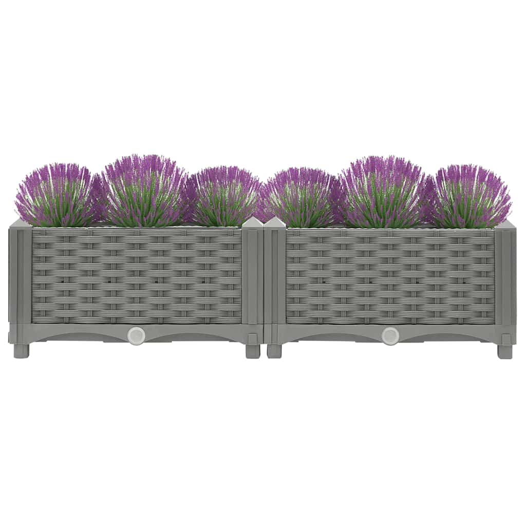 Hochbeet 80X40X23 Cm Polypropylen Hellgrau