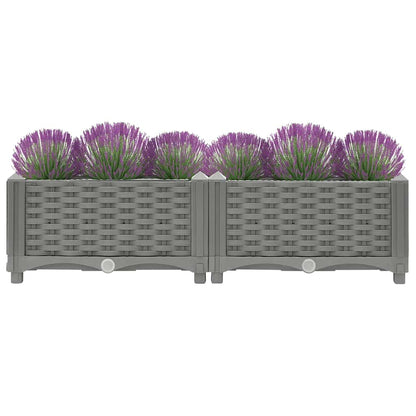 Hochbeet 80X40X23 Cm Polypropylen Hellgrau