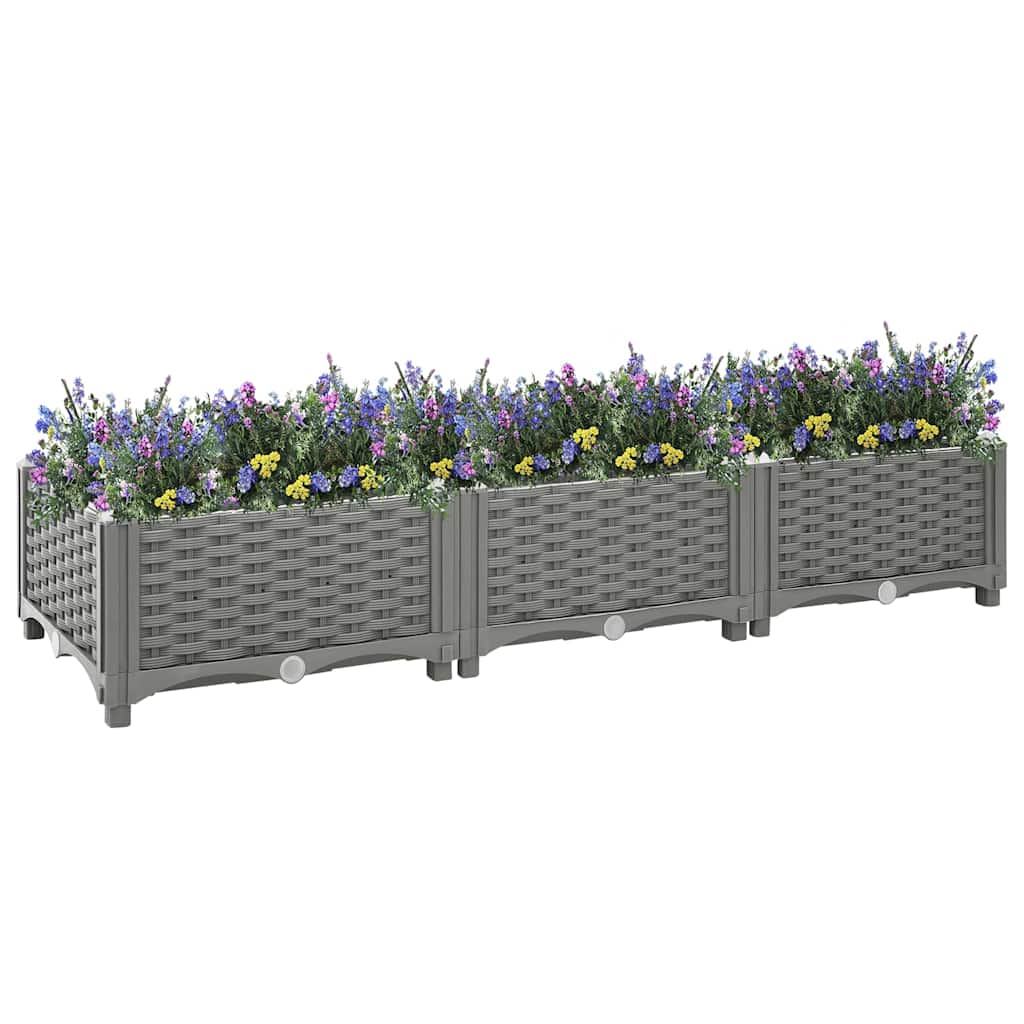 Hochbeet 120X40X23 Cm Polypropylen Hellgrau