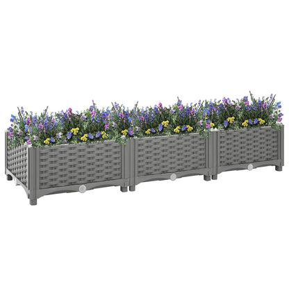 Hochbeet 120X40X23 Cm Polypropylen Hellgrau