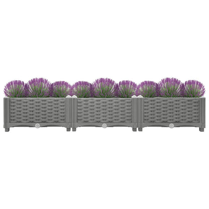 Hochbeet 120X40X23 Cm Polypropylen Hellgrau