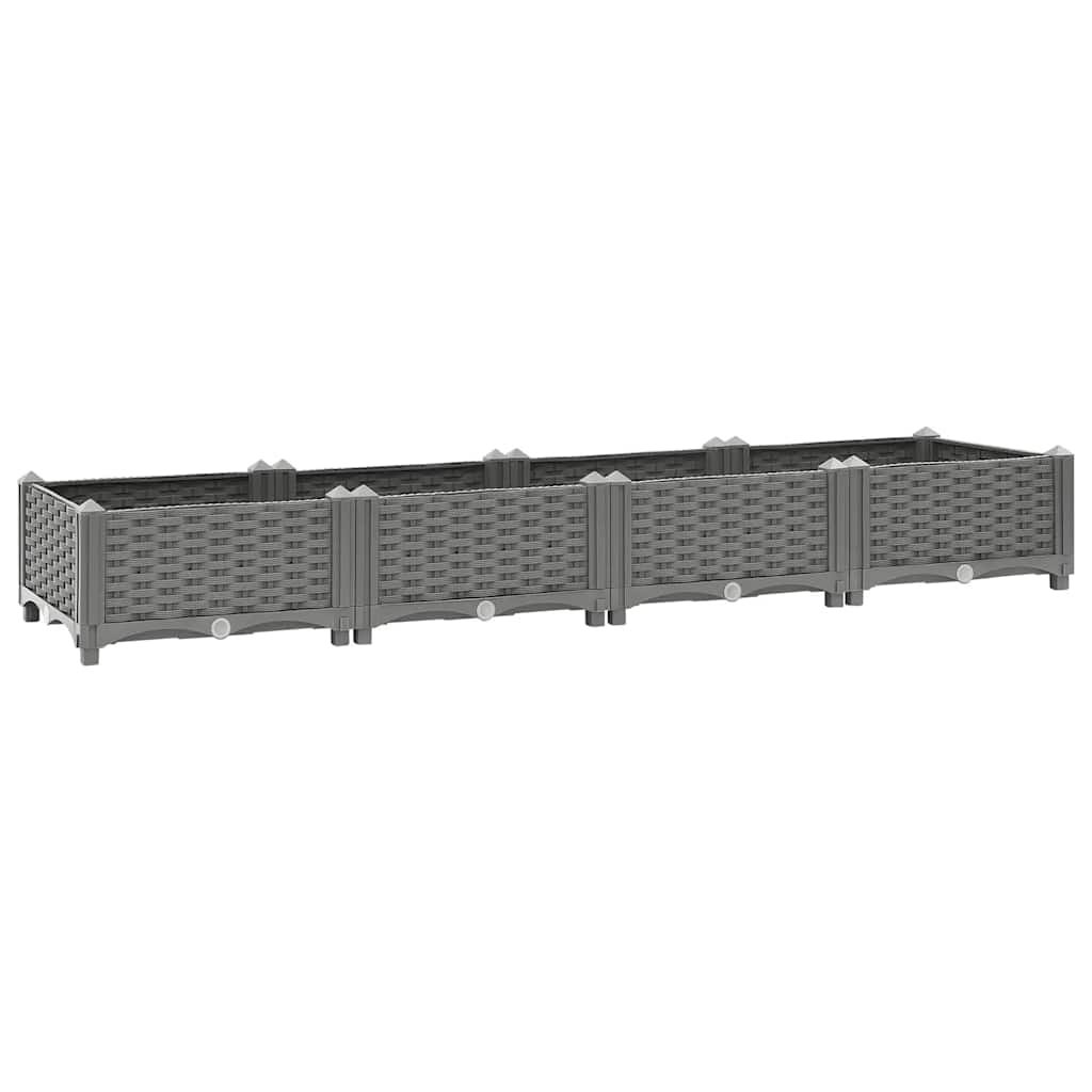 Hochbeet 160X40X23 Cm Polypropylen Hellgrau