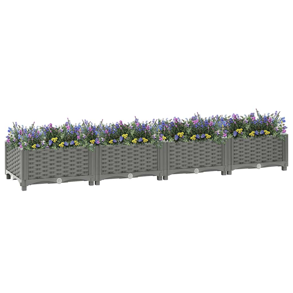 Hochbeet 160X40X23 Cm Polypropylen Hellgrau