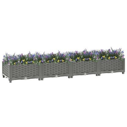 Hochbeet 160X40X23 Cm Polypropylen Hellgrau