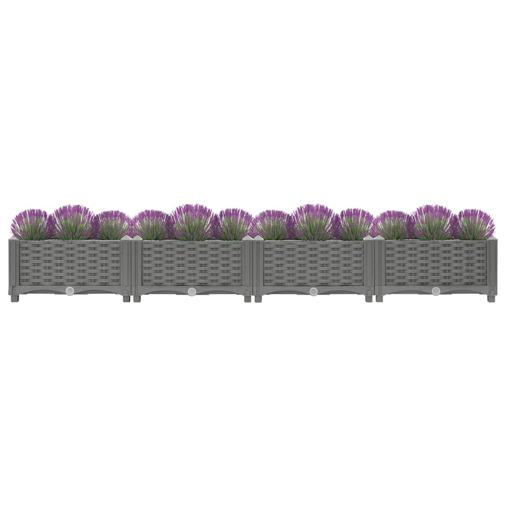 Hochbeet 160X40X23 Cm Polypropylen Hellgrau