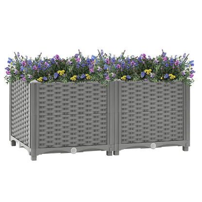 Hochbeet 80X40X38 Cm Polypropylen Hellgrau