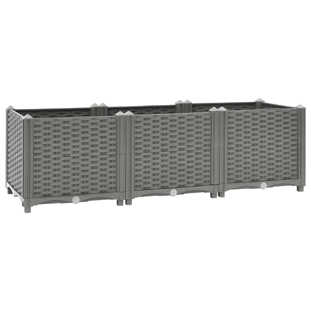 Hochbeet 120X40X38 Cm Polypropylen Hellgrau