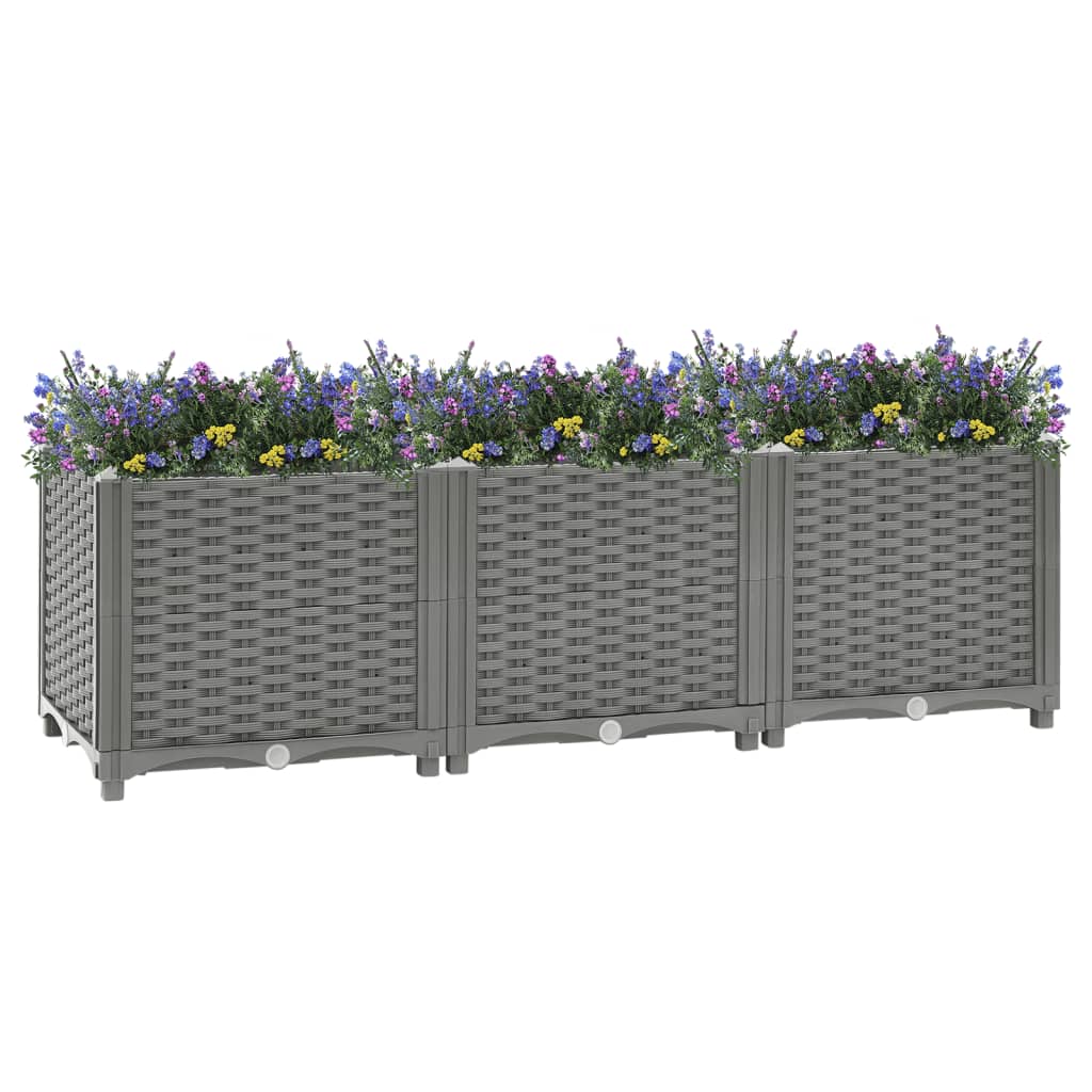 Hochbeet 120X40X38 Cm Polypropylen Hellgrau