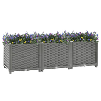 Hochbeet 120X40X38 Cm Polypropylen Hellgrau