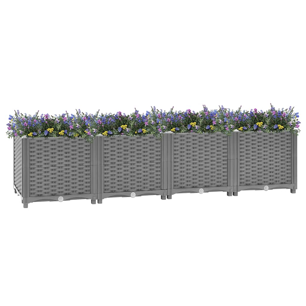Hochbeet 160X40X38 Cm Polypropylen Hellgrau