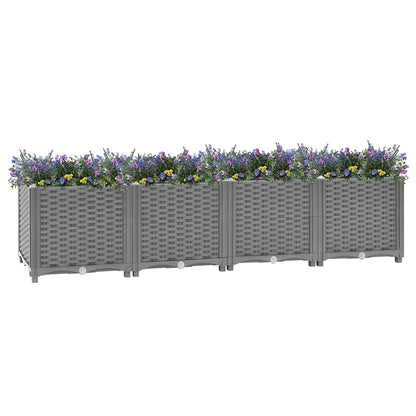 Hochbeet 160X40X38 Cm Polypropylen Hellgrau