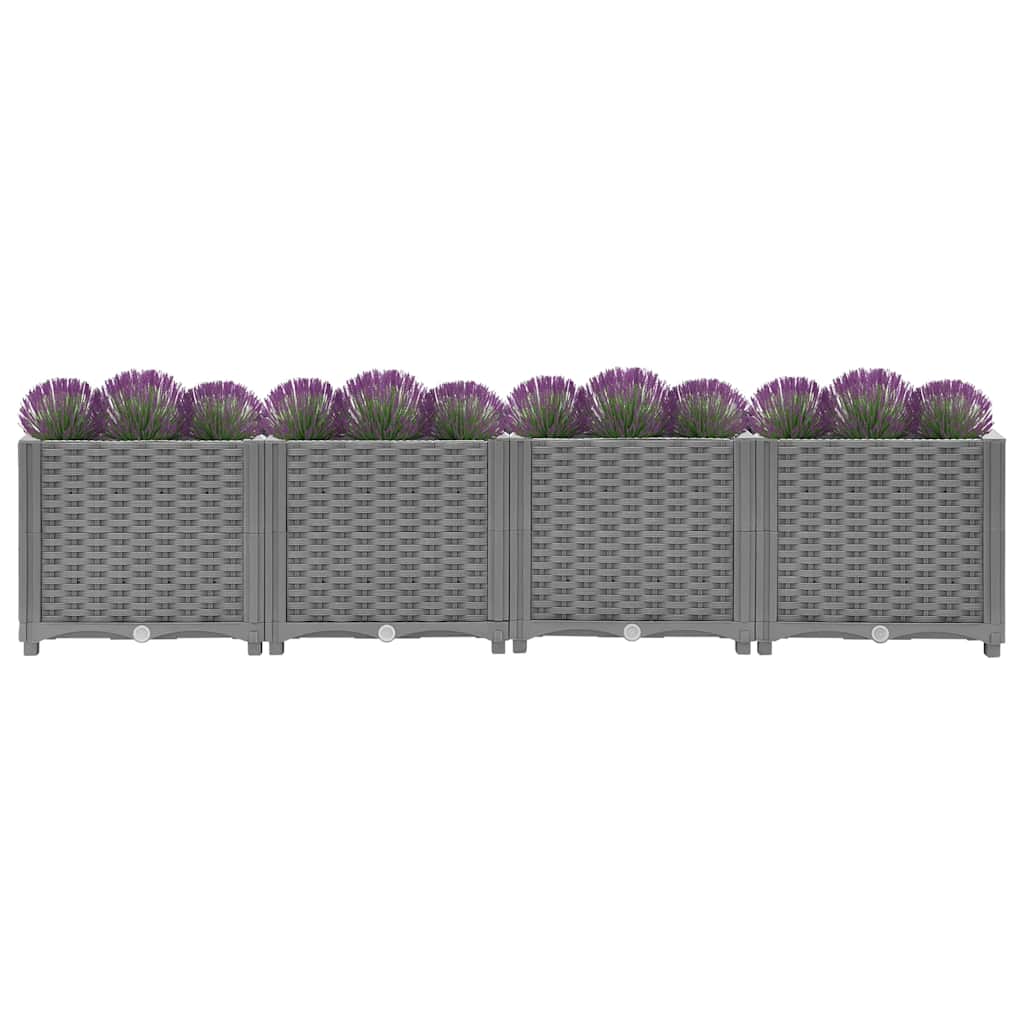 Hochbeet 160X40X38 Cm Polypropylen Hellgrau