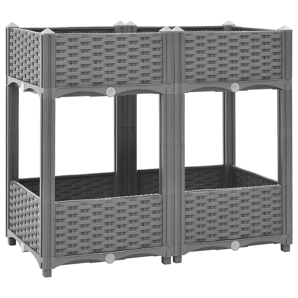 Hochbeet 80X40X71 Cm Polypropylen Hellgrau