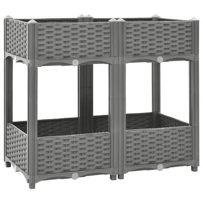 Hochbeet 80X40X71 Cm Polypropylen Hellgrau