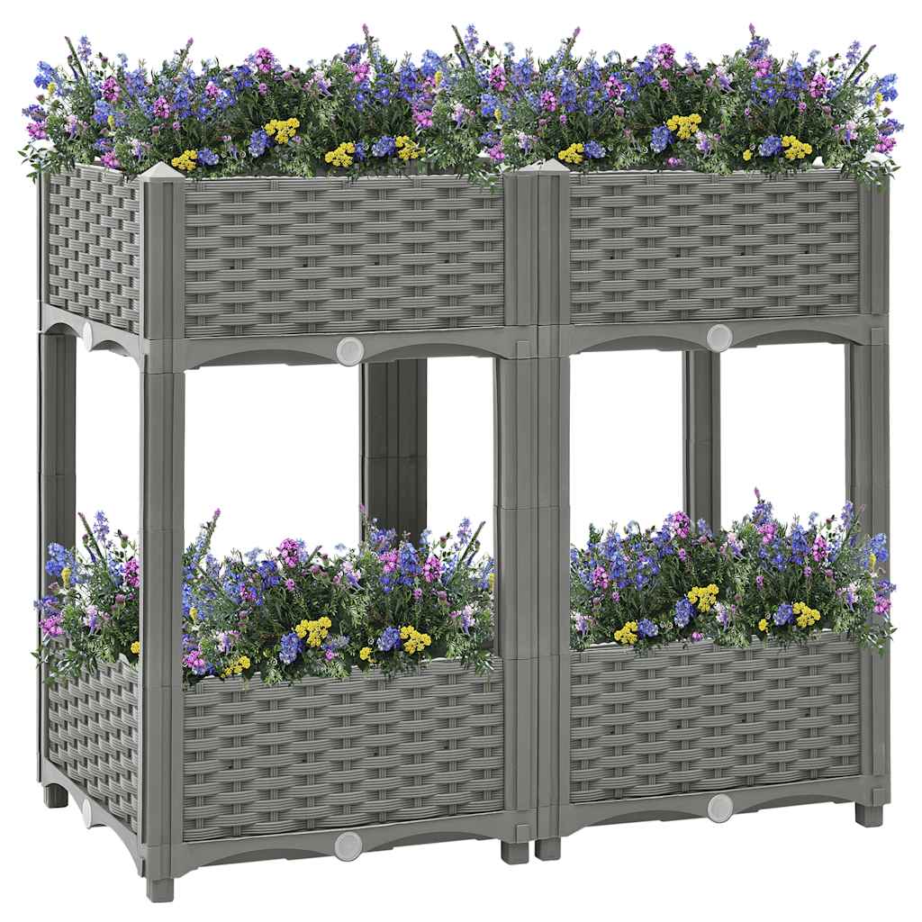 Hochbeet 80X40X71 Cm Polypropylen Hellgrau
