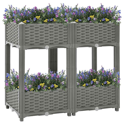 Hochbeet 80X40X71 Cm Polypropylen Hellgrau