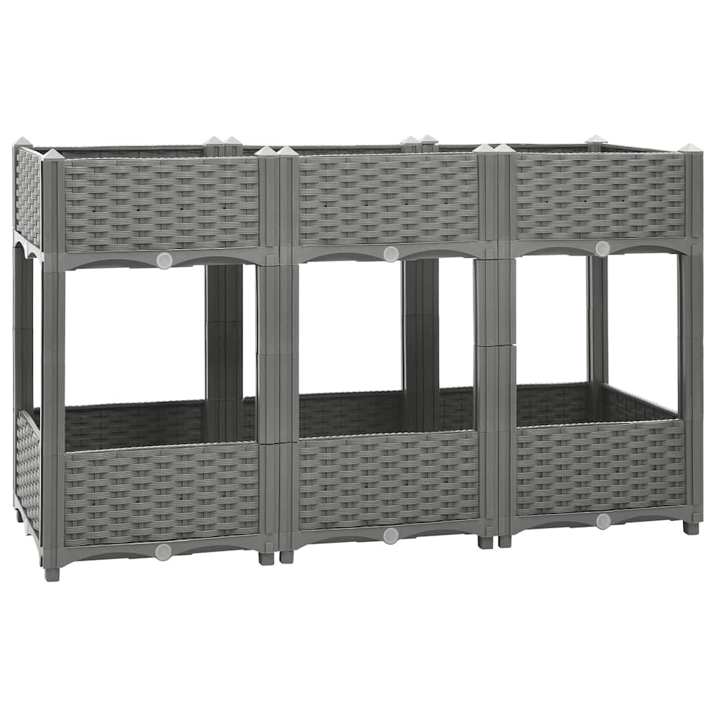 Hochbeet 120X40X71 Cm Polypropylen Hellgrau