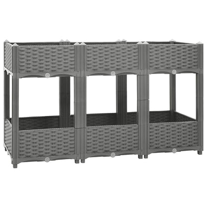 Hochbeet 120X40X71 Cm Polypropylen Hellgrau