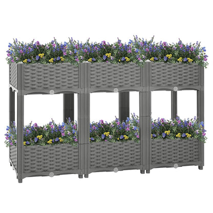 Hochbeet 120X40X71 Cm Polypropylen Hellgrau