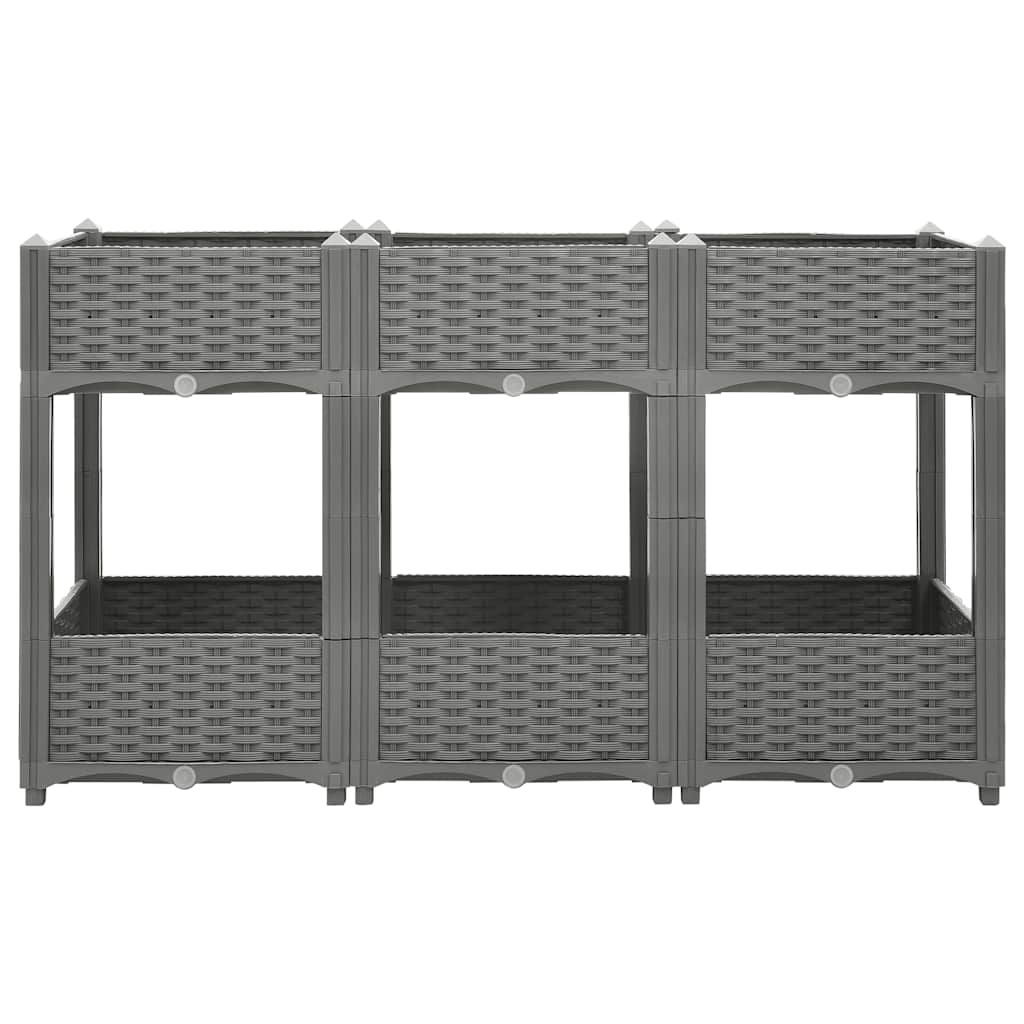 Hochbeet 120X40X71 Cm Polypropylen Hellgrau