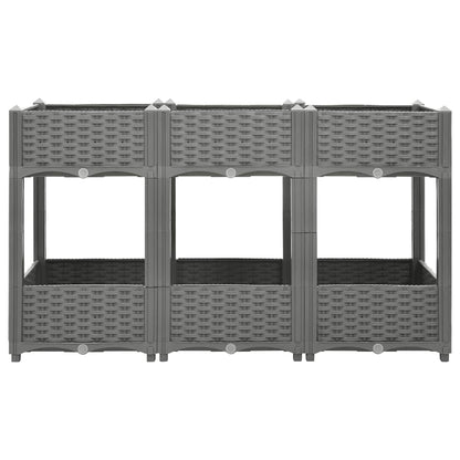 Hochbeet 120X40X71 Cm Polypropylen Hellgrau