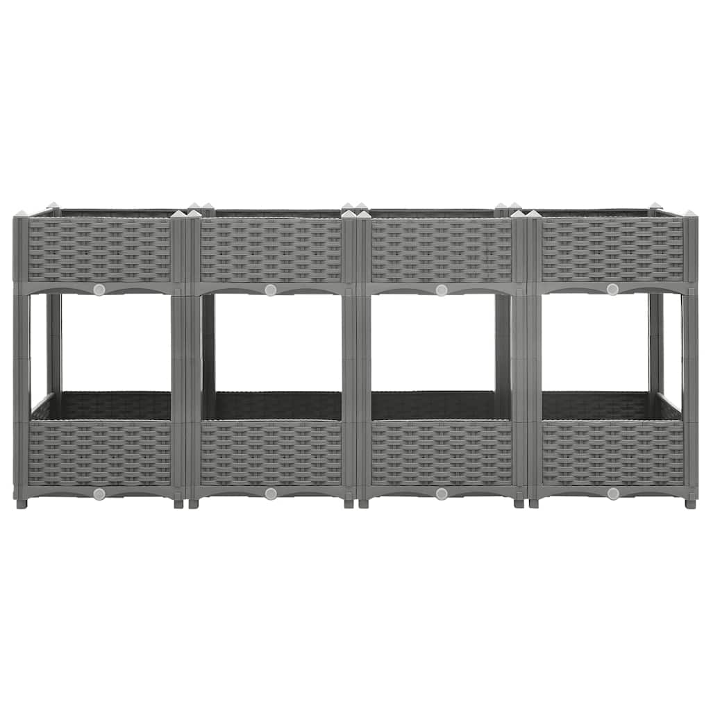 Hochbeet 160X40X71 Cm Polypropylen Hellgrau
