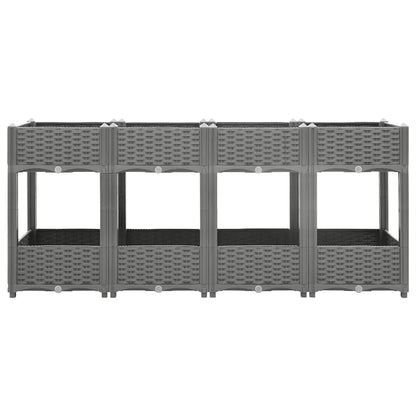 Hochbeet 160X40X71 Cm Polypropylen Hellgrau