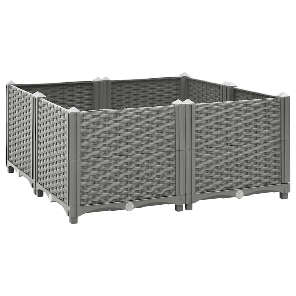 Hochbeet 80X80X38 Cm Polypropylen Hellgrau