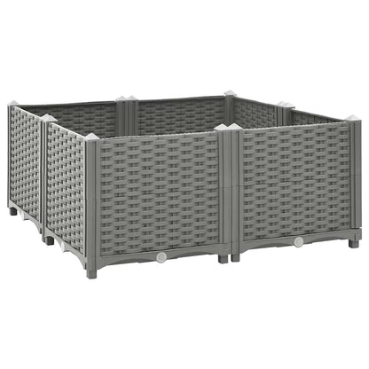 Hochbeet 80X80X38 Cm Polypropylen Hellgrau