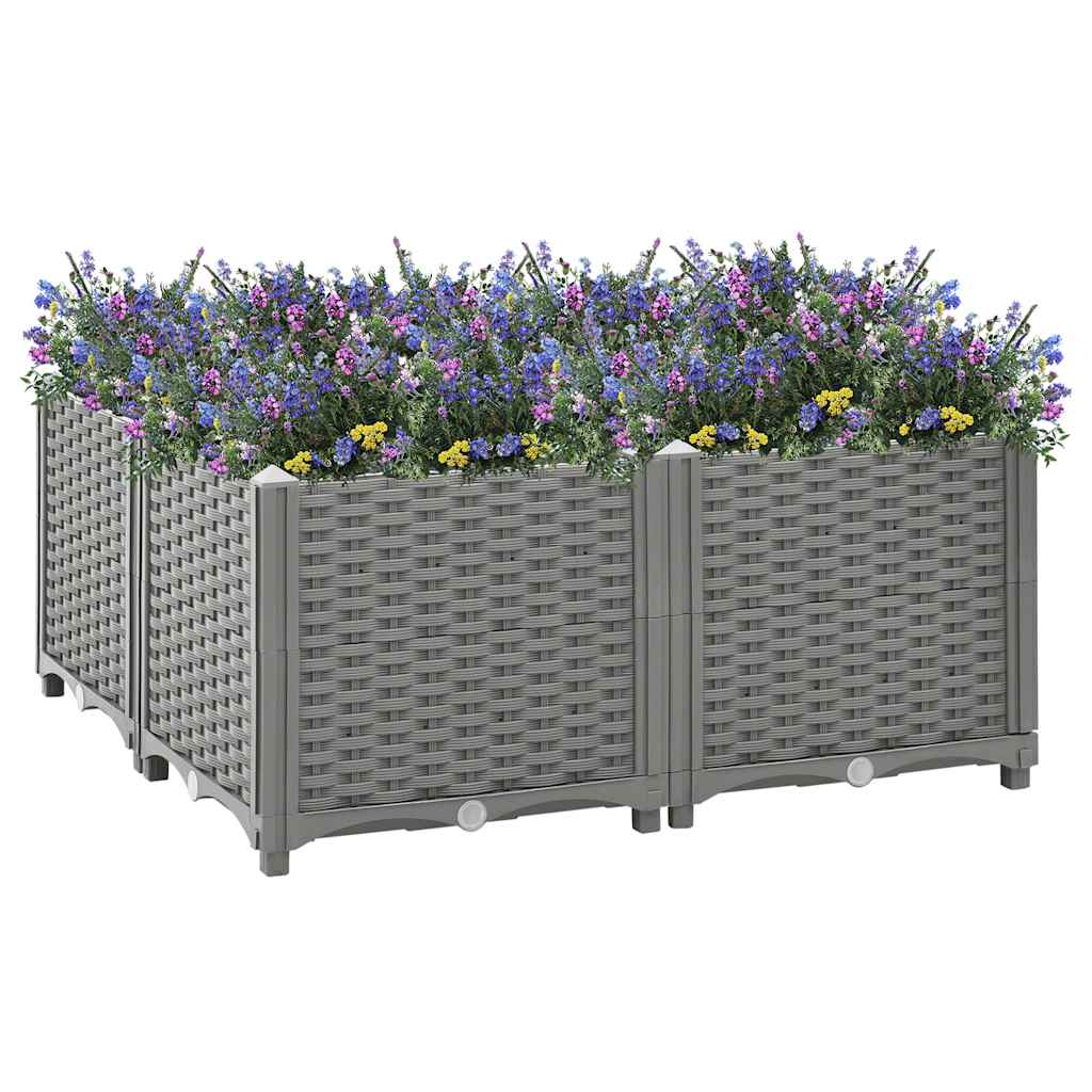 Hochbeet 80X80X38 Cm Polypropylen Hellgrau