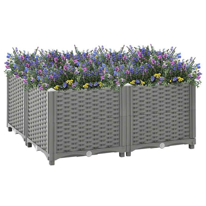 Hochbeet 80X80X38 Cm Polypropylen Hellgrau