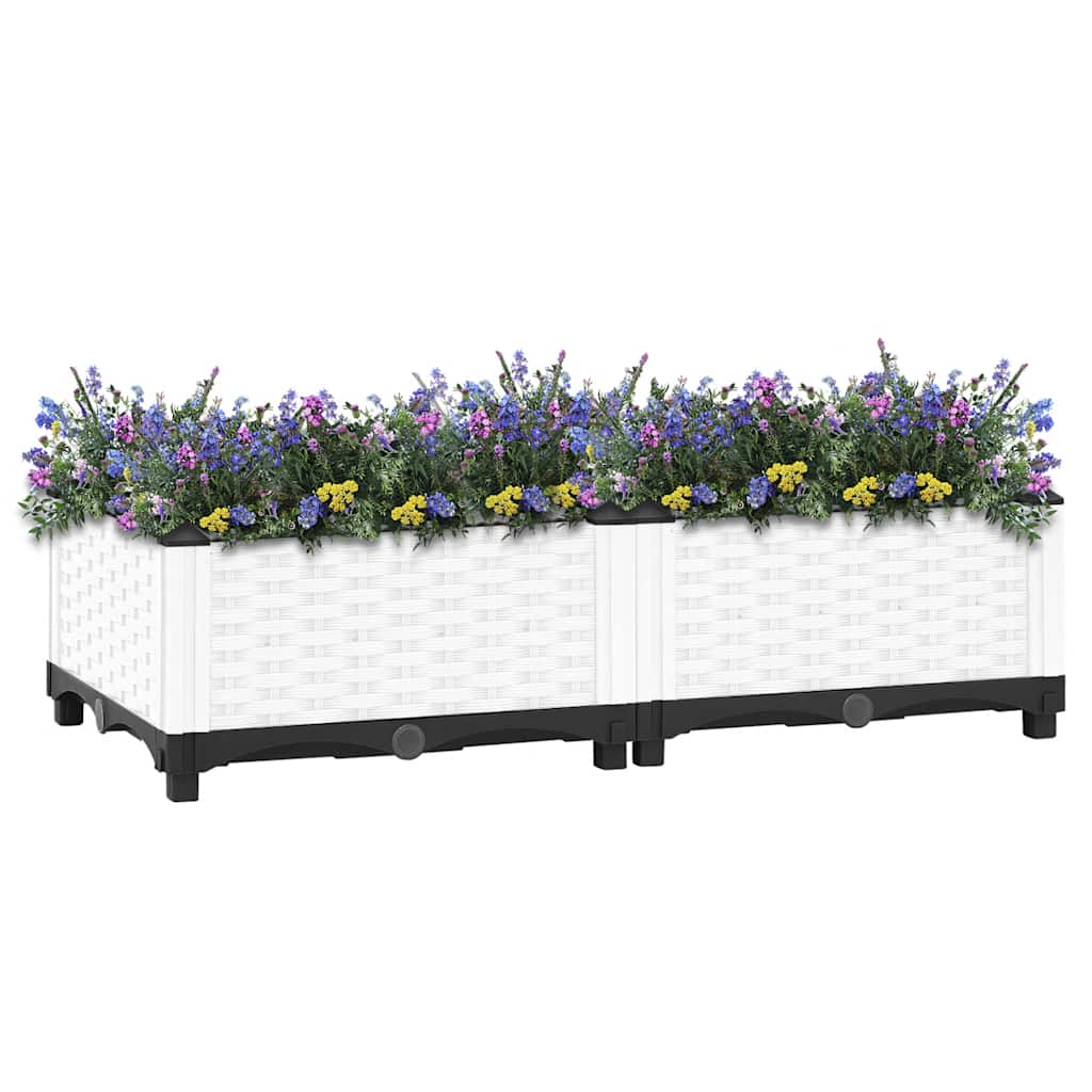 Hochbeet 80X40X23 Cm Polypropylen Weiß