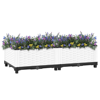 Hochbeet 80X40X23 Cm Polypropylen Weiß