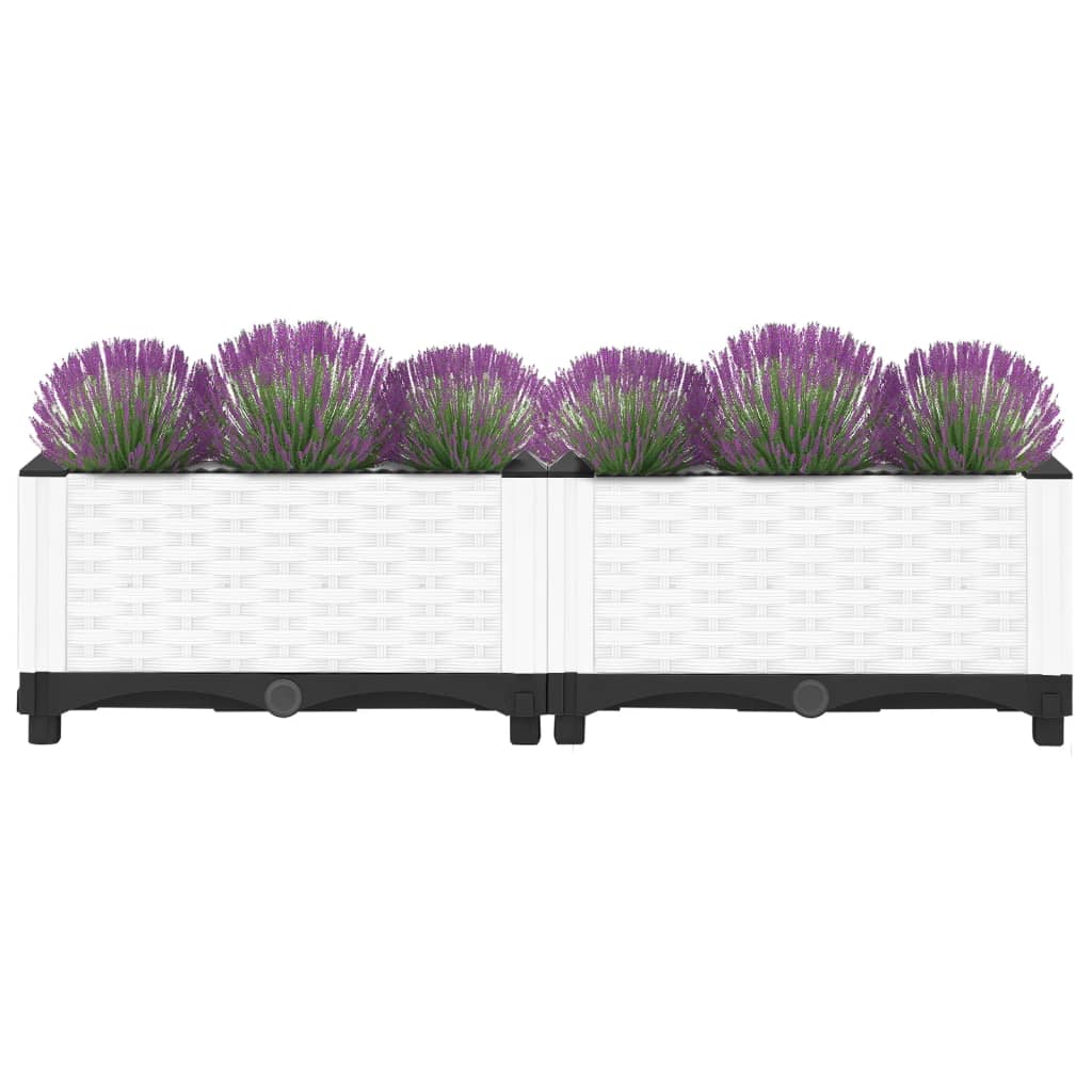 Hochbeet 80X40X23 Cm Polypropylen Weiß
